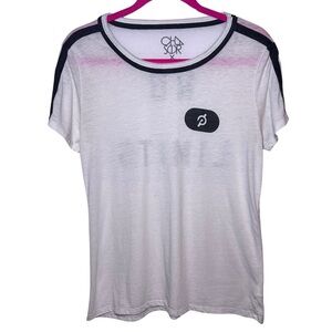 Chaser x Peloton White Tshirt Size Medium Athletic Cycling